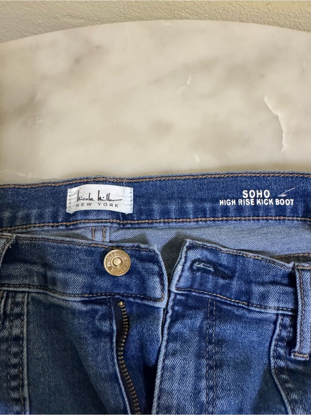 Nicole Miller Blue High-Rise Bootcut Jeans